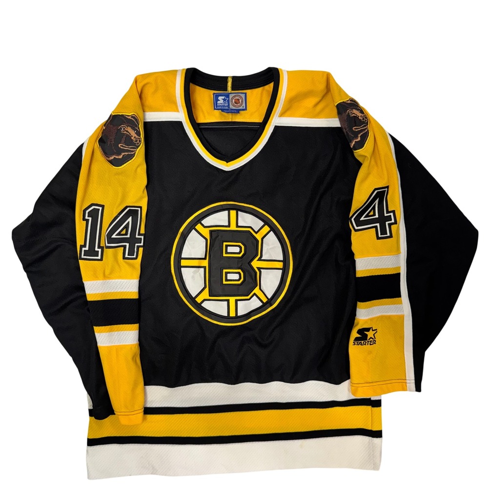 Vintage Starter Boston Bruins Shawn McEachern 14 NHL Jersey Men Medium Black